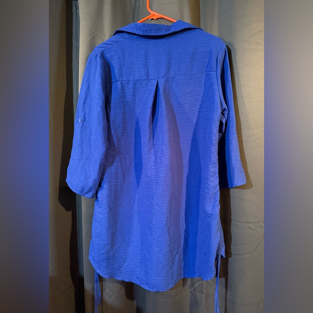 Women’s Rouched Casual Button Down Oversized Shirt Small BNWT - Picture 2 of 9